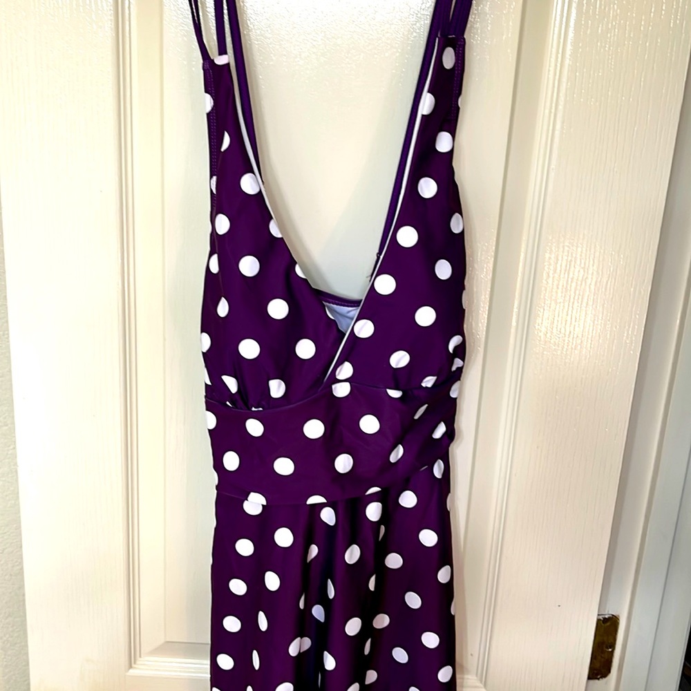 Polka dotted purple top swimsuit 🩱 🥰❣️🌻